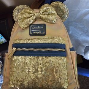Disney Parks NWT RARE 50th Anniversary Gold Sequin Backpack